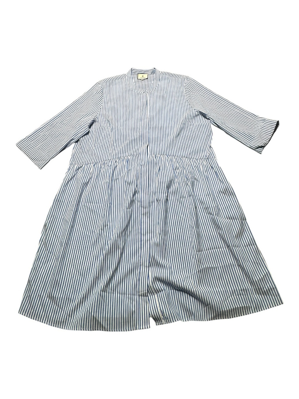 NWT Tuckernuck Women’s XXl Blue Stripe Royal Shirt Dress 3/4 Sleeves Preppy - Picture 2 of 8